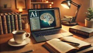 A-cozy-desk-setup-blending-technology-and-traditional-work-methods
