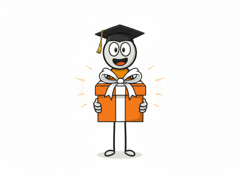 Möhrchen, wie es ein Geschenk übergibt