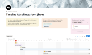 Überblick über die Timeline im kostenlosen Notion Template